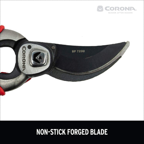 Corona BP 7200 built-in safety lock keeps blade secure during transport and storage.