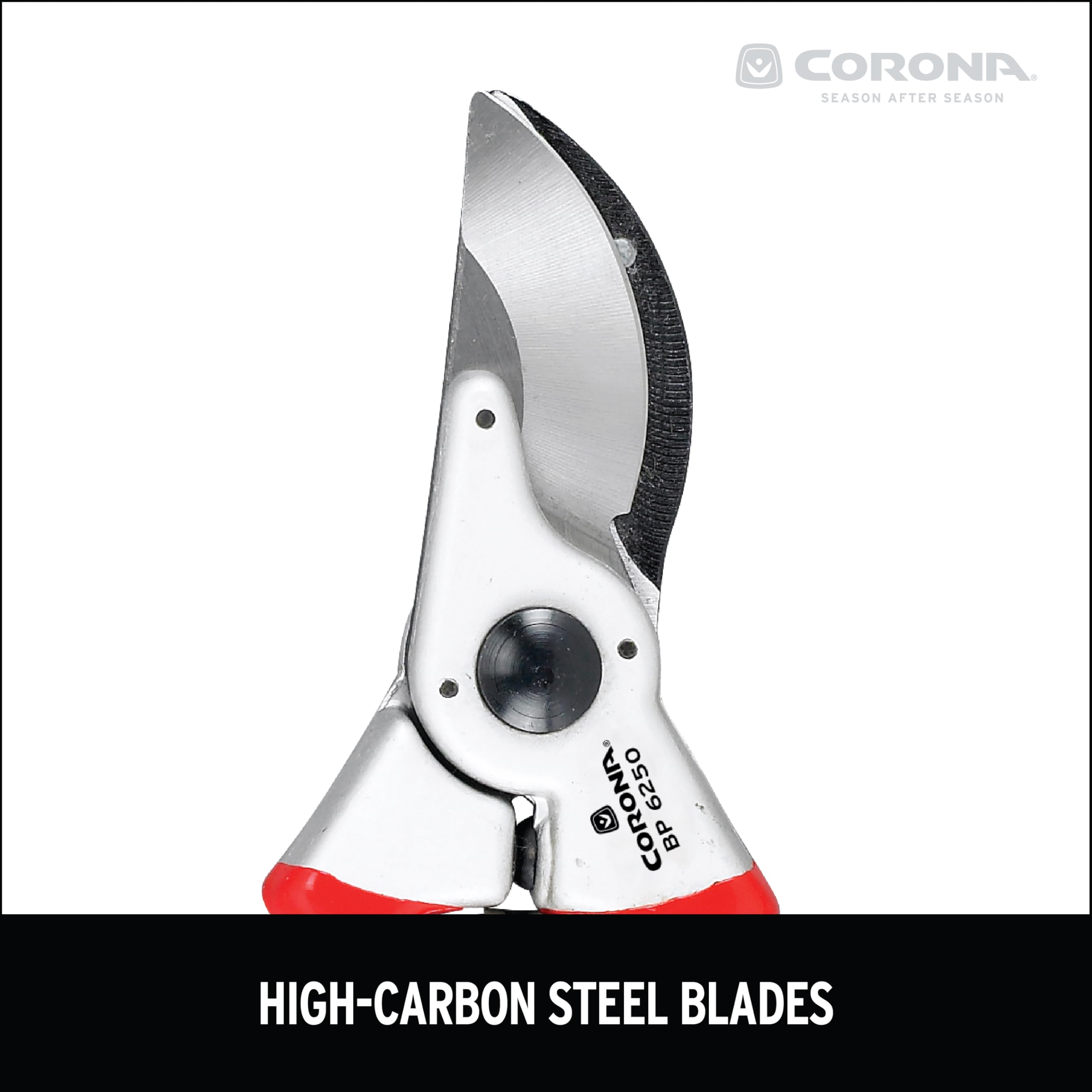 Corona BP 6250 lightweight aluminum handles for comfortable pruning sessions.