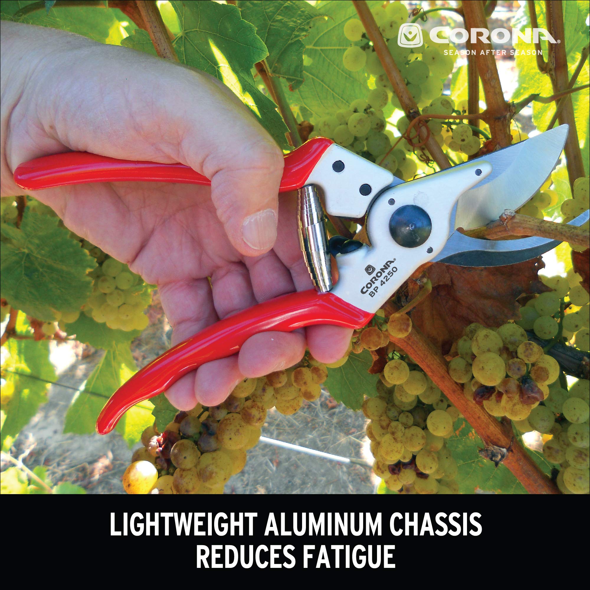 Corona Bypass Pruner safety-lock demonstrates secure storage when not in use.