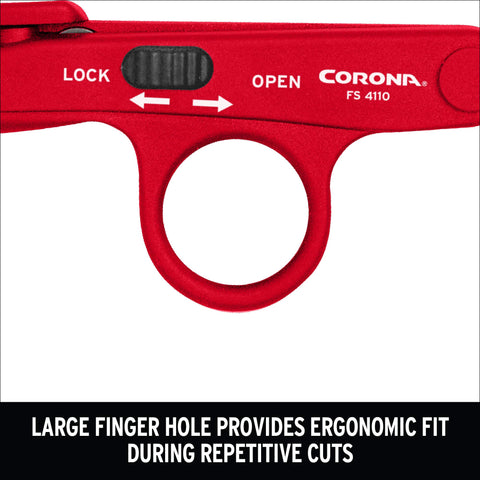 Corona FS 4110 lightweight handle reduces hand fatigue