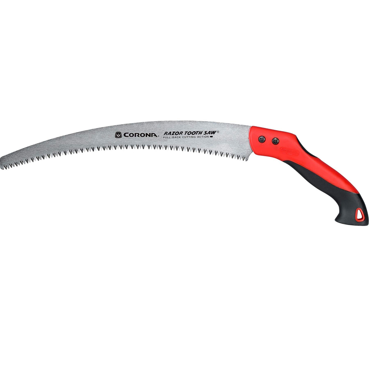 Corona RazorTOOTH 14-inch pruning saw cutting action for efficient branch removal.