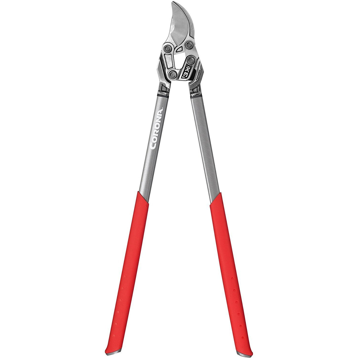 Corona Tools 33-inch bypass loppers showing cutting power for thick branches
