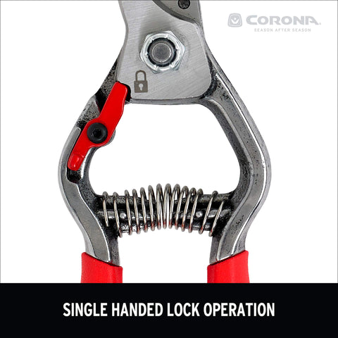 Ergonomic handle design reduces hand fatigue during pruning tasks.