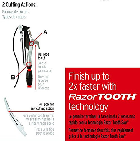 Corona TP 6870 MAX telescoping pole assembly extends reach from 7 to 14 feet.