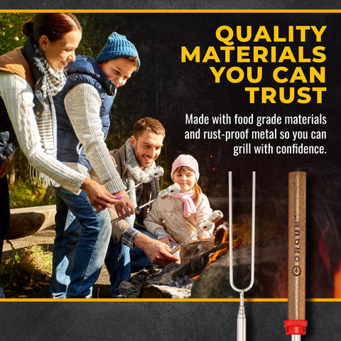 CORQUE canvas drawstring storage bag keeps skewers organized during travel.