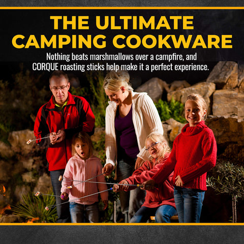 CORQUE set of 8 campfire skewers ready for backyard and bonfire nights