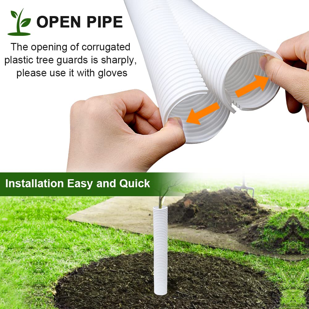 Corrugated Tree Guards 15-7inch protector demonstrates long-lasting protection for young trunks