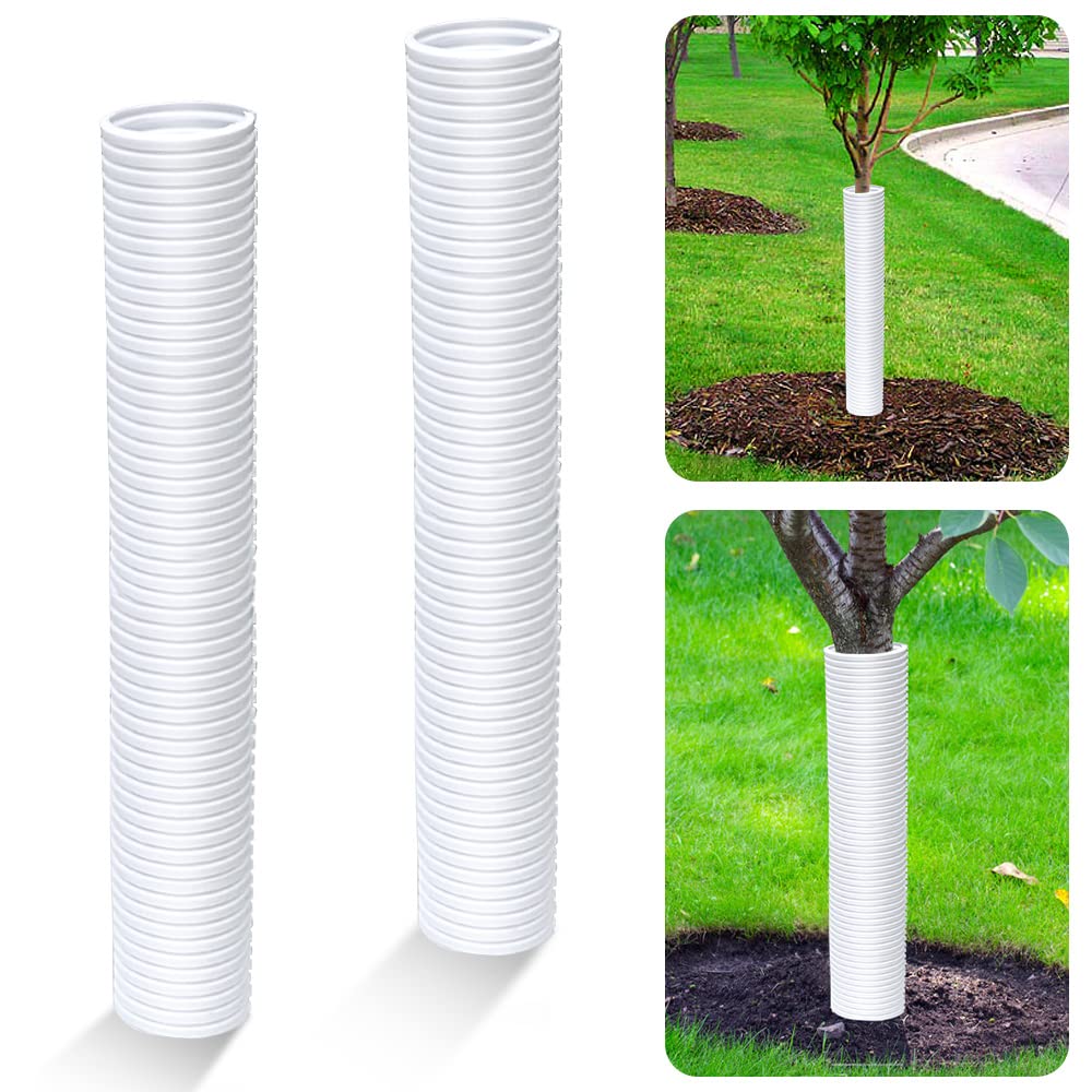 Corrugated Tree Guards trunk protector sleeve shields tree bark from animals and lawn equipment
