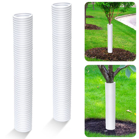 Corrugated Tree Guards trunk protector sleeve shields tree bark from animals and lawn equipment
