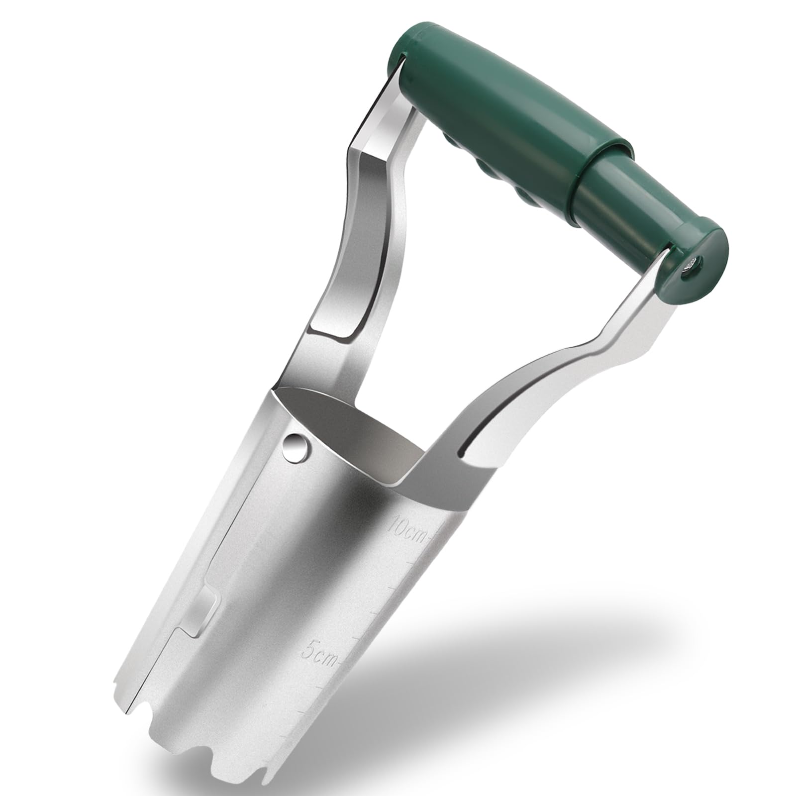 Corundara bulb planter tool with automatic soil release speeds bulb planting.