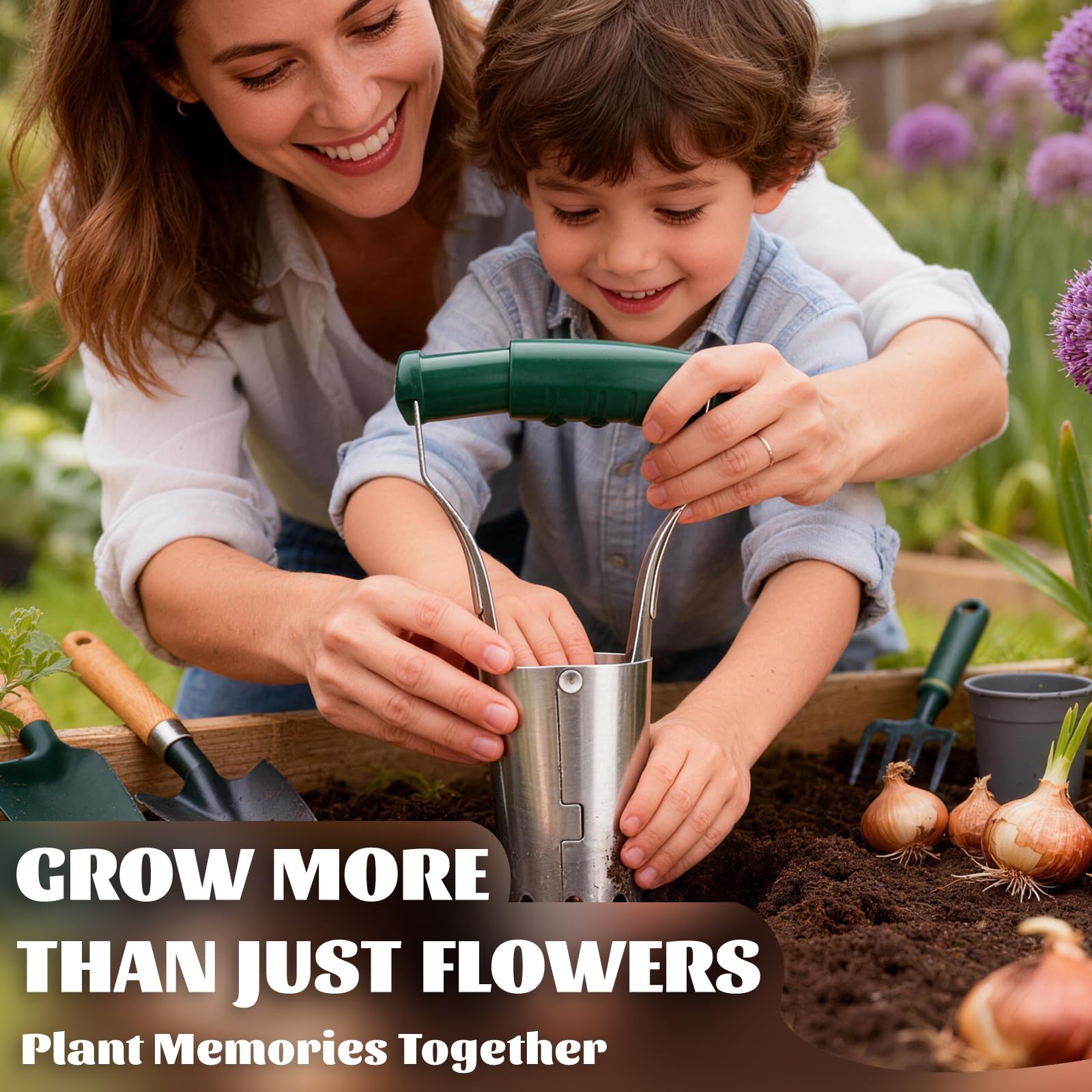 Corundara lightweight tool ideal for bulbs and seedlings in small beds.