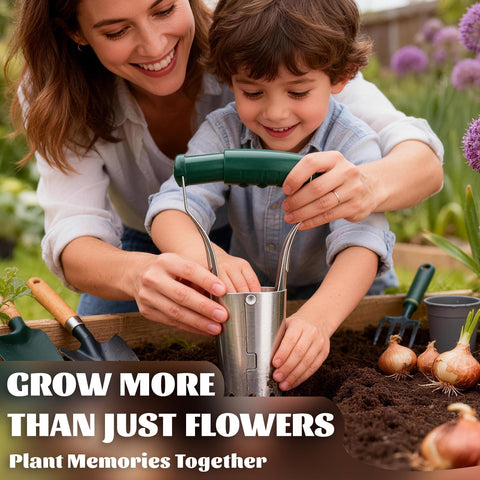 Corundara lightweight tool ideal for bulbs and seedlings in small beds.