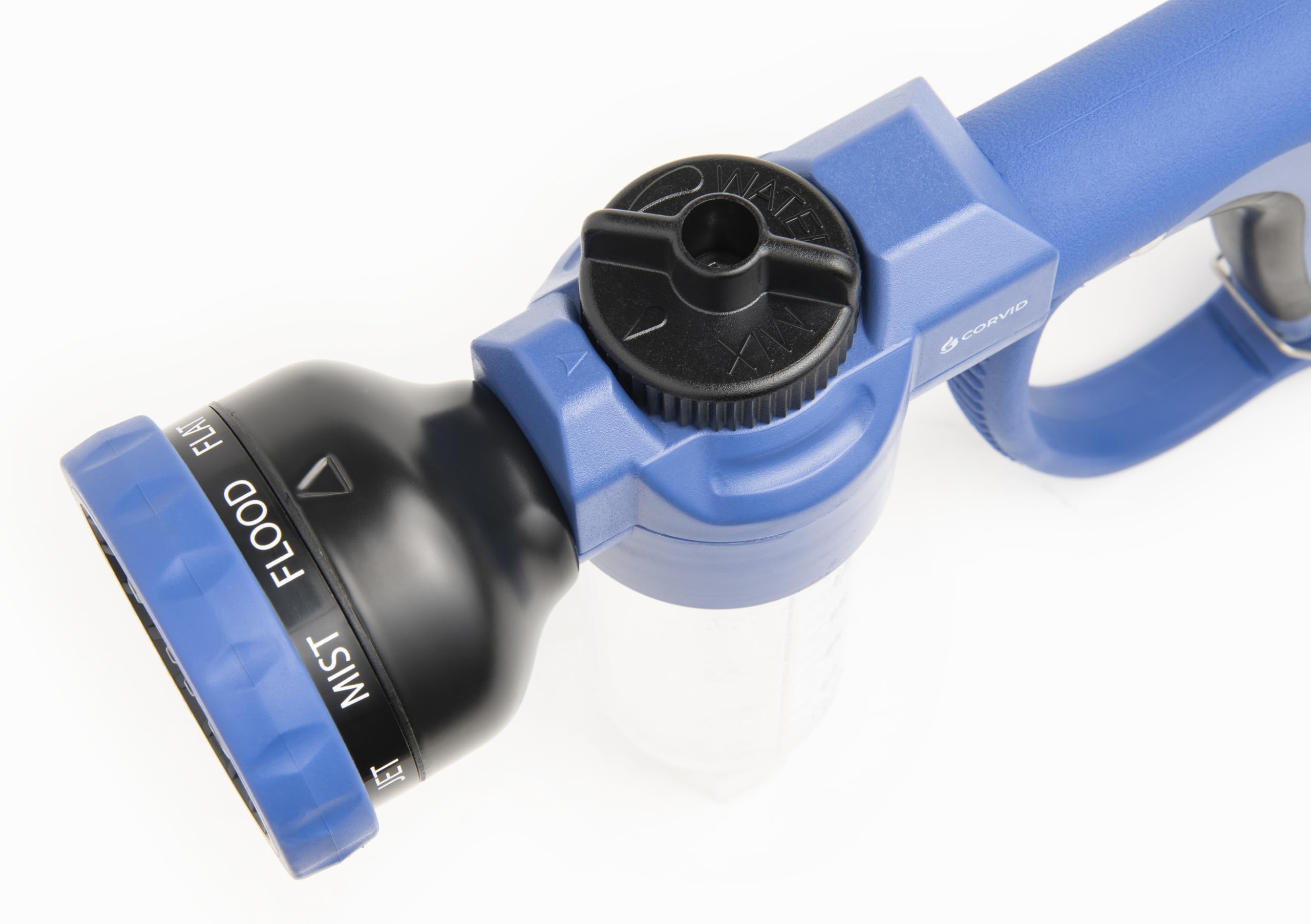 Corvid all-metal head connection, secure hose compatibility for leak-free operation.