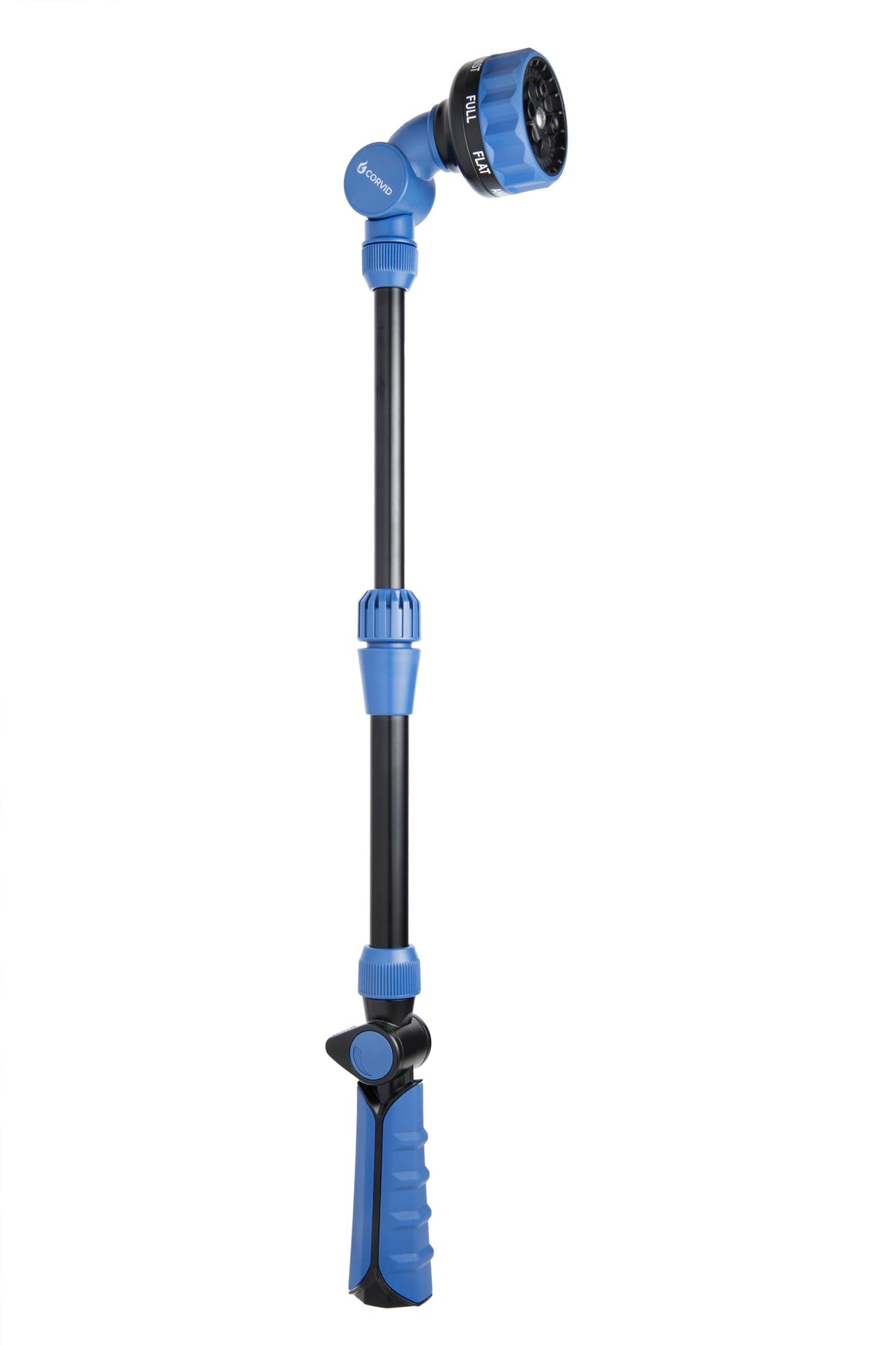 Corvid watering wand with eight spray patterns for versatile garden irrigation.