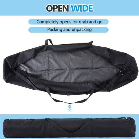 Cosblank end-to-end zipper allows quick access to contents.