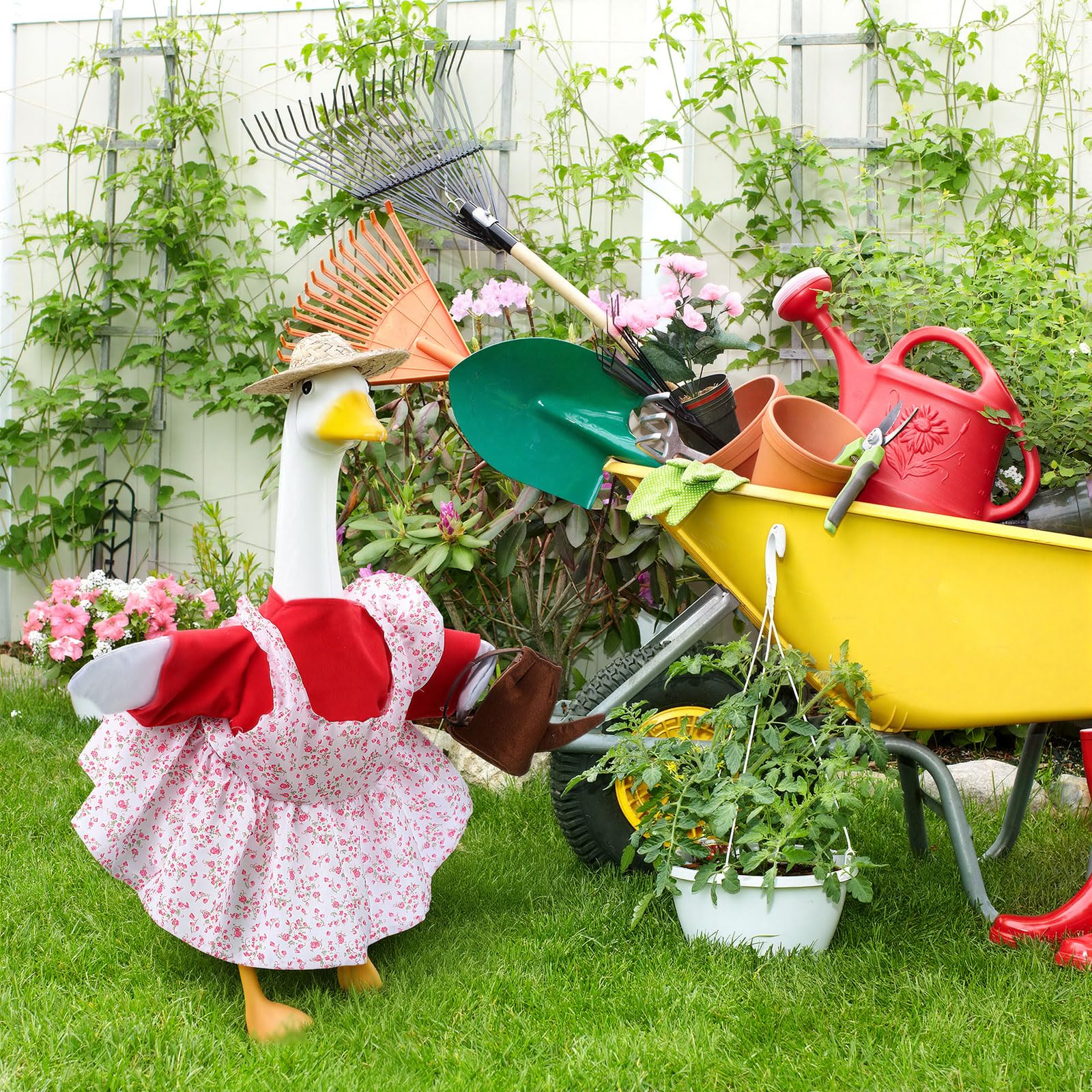 Cosblank Gardener Goose Outfit watering can accessory adds realistic garden-ready detail.