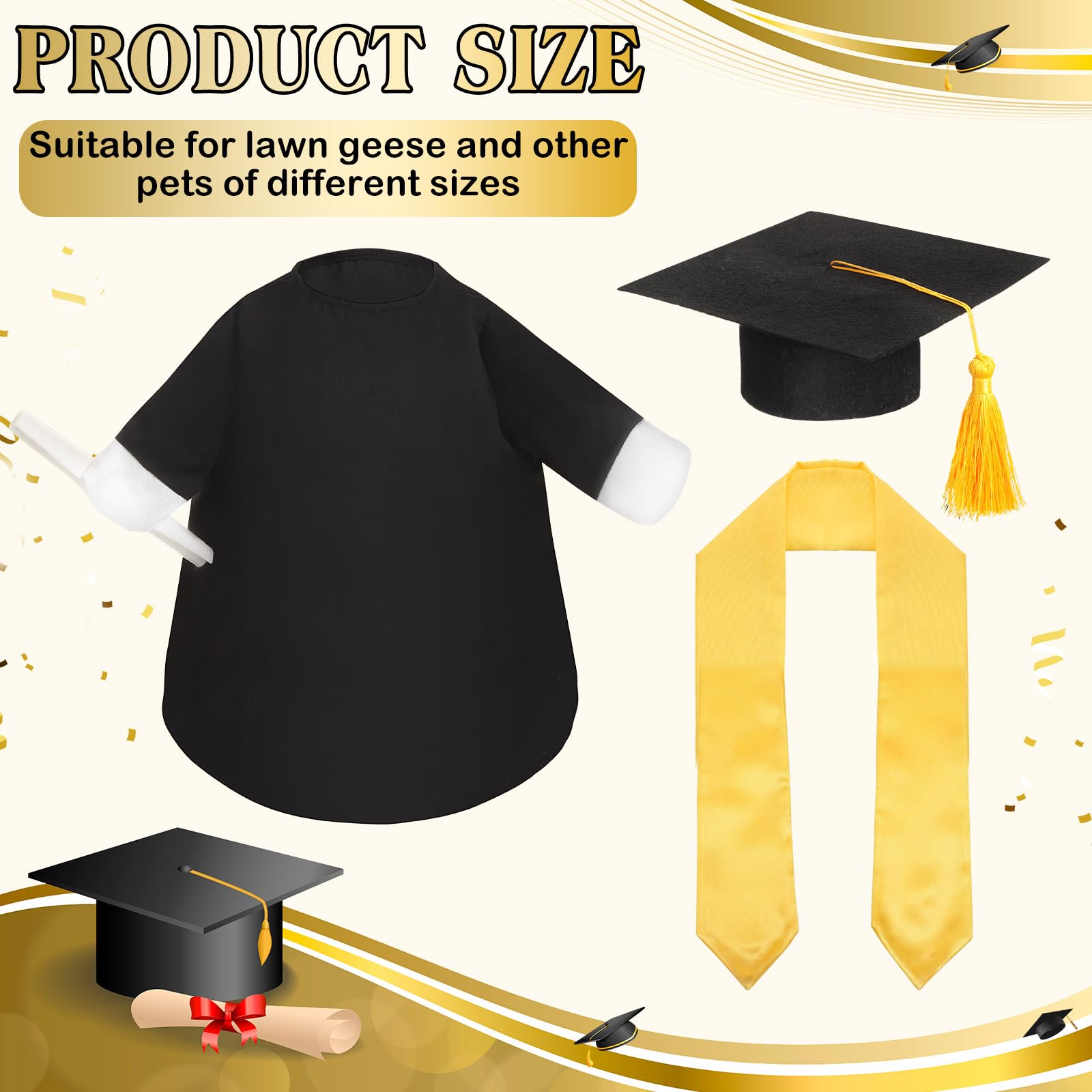 Cosblank graduation goose gown creates a formal lawn ceremony vibe