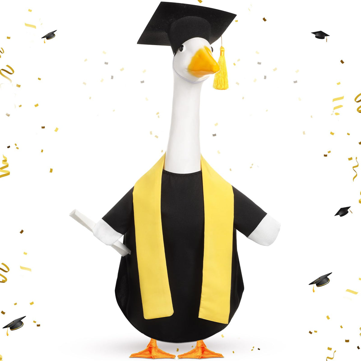 Cosblank graduation goose hat with tassel adds festive flair to yard decor