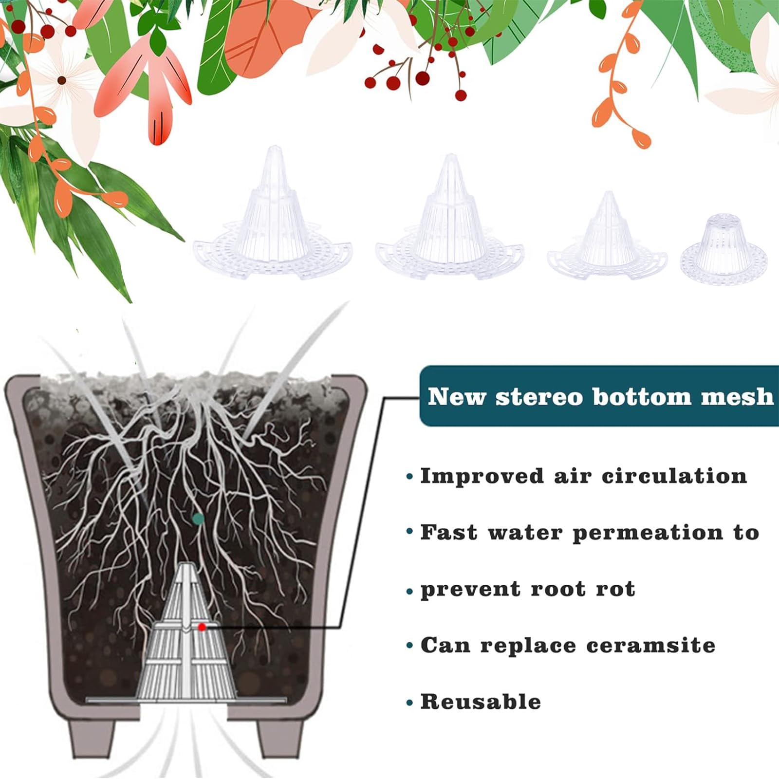 CoscosX multi-size bonsai mesh pad pack for various pots