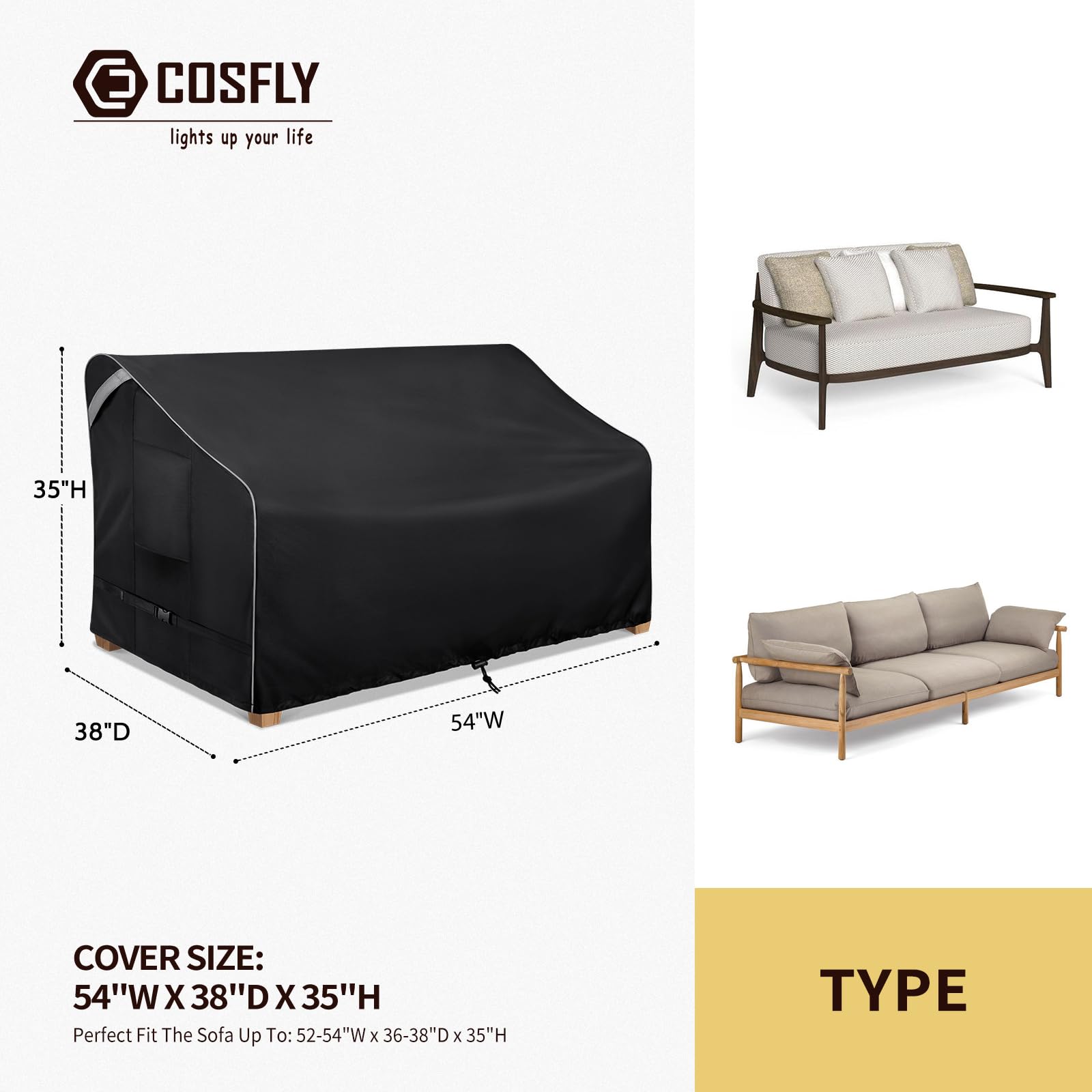 cosfly 2-seater cover with UV protection guards against sun fading.