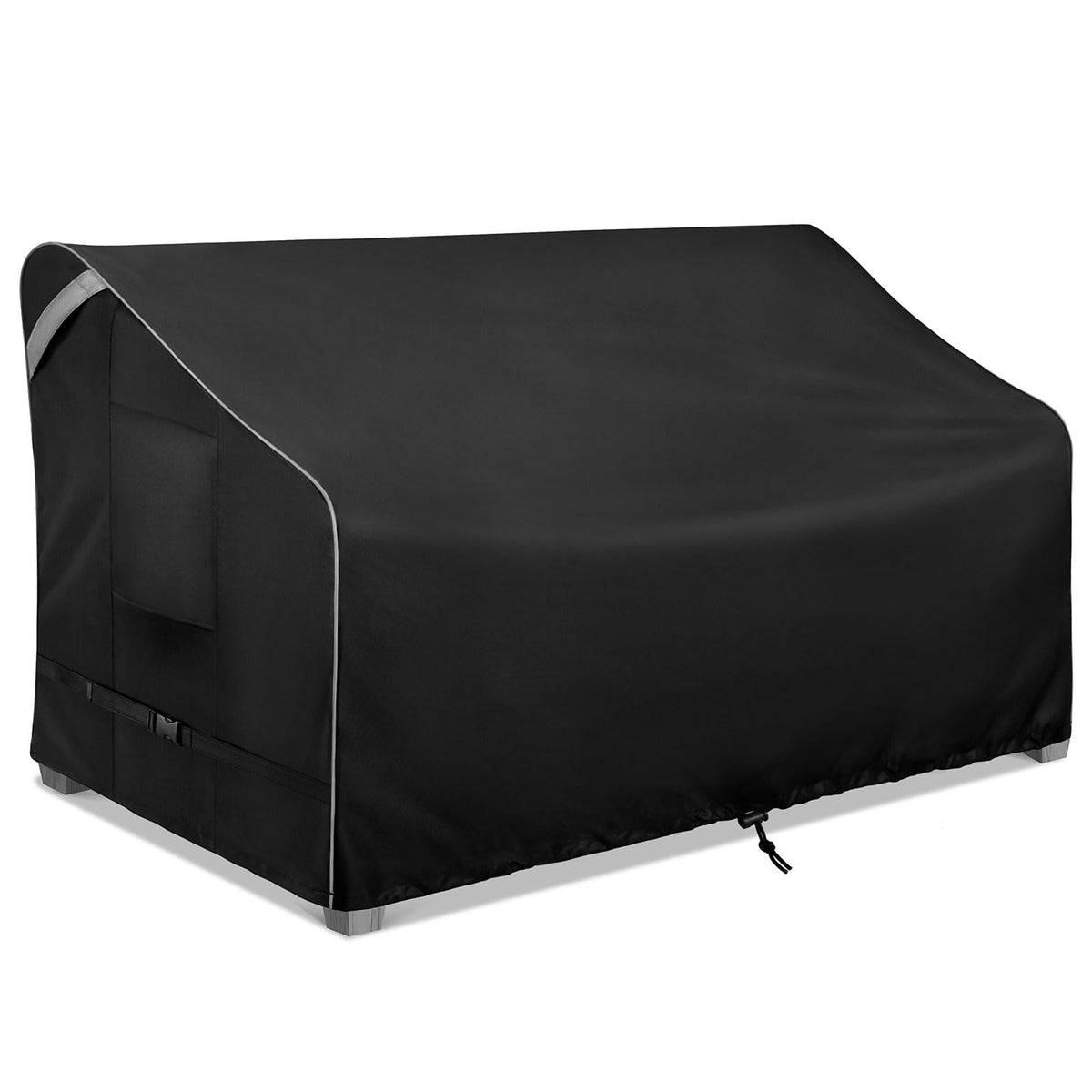 cosfly outdoor loveseat cover shields a 2-seater from rain and debris.