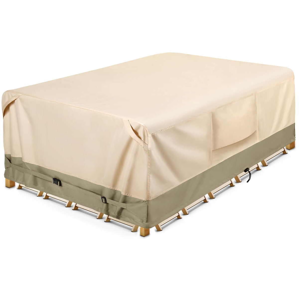 COSFLY rectangular patio cover over table and chairs for full outdoor protection