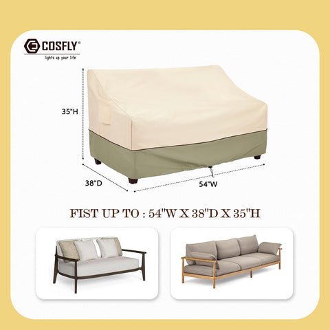 COSFLY waterproof patio sofa cover shields cushions from rain and snow.