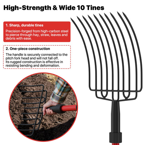 COSITA pitch fork D-grip ergonomic handle ensures secure lifting.