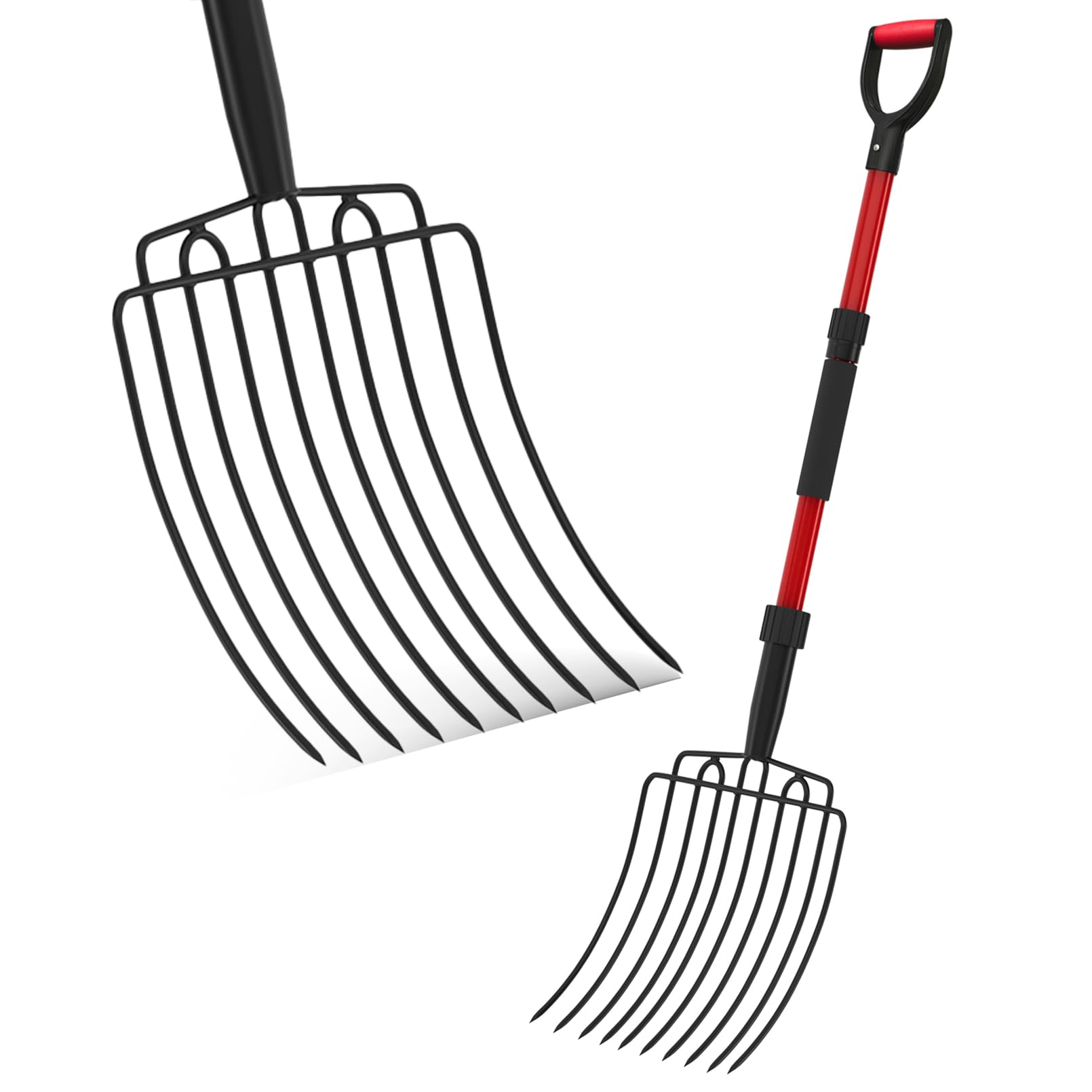 COSITA pitch fork garden-10-tine-head for quick debris pickup.