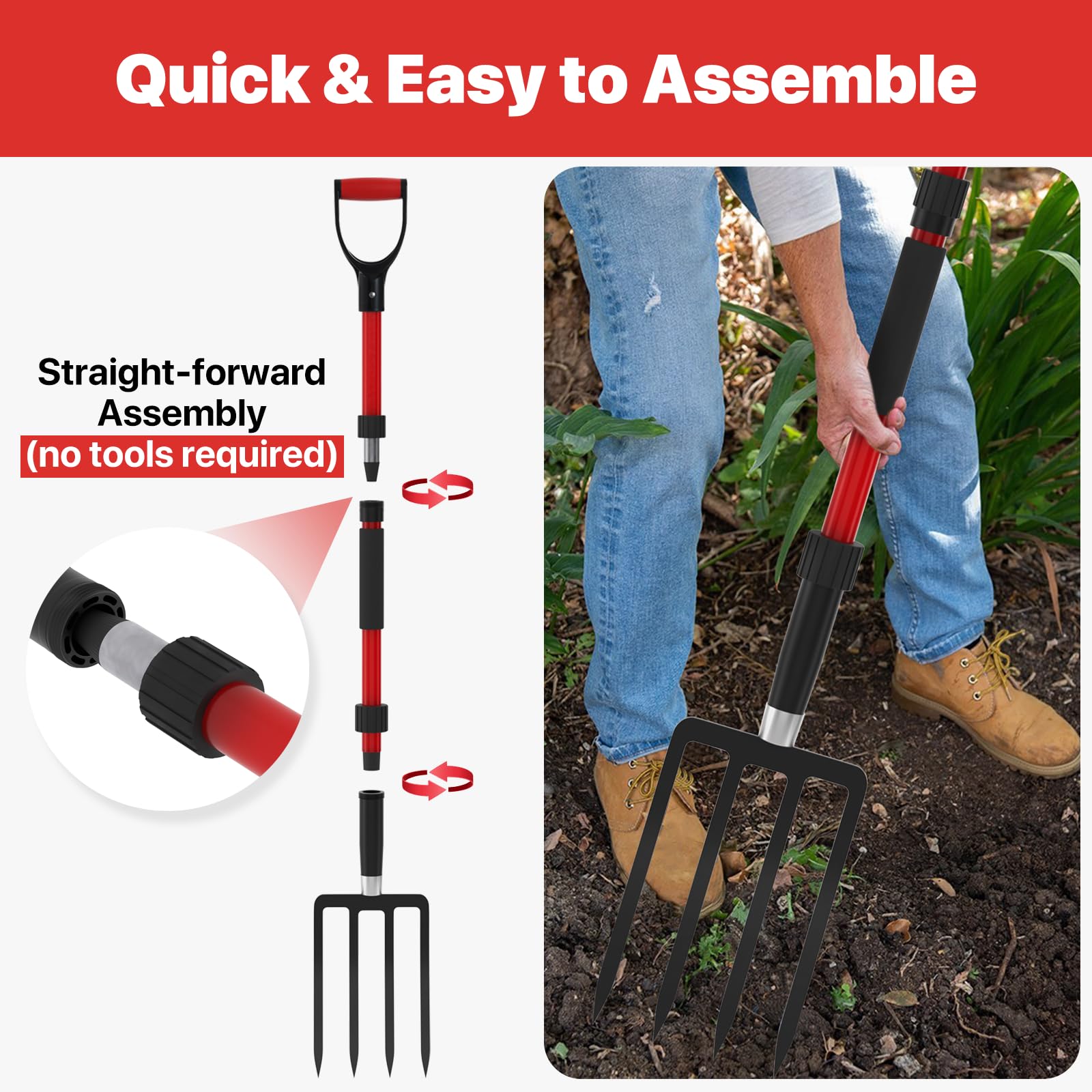 COSITA Pitch Fork in action lifting hay and compost in barn or garden