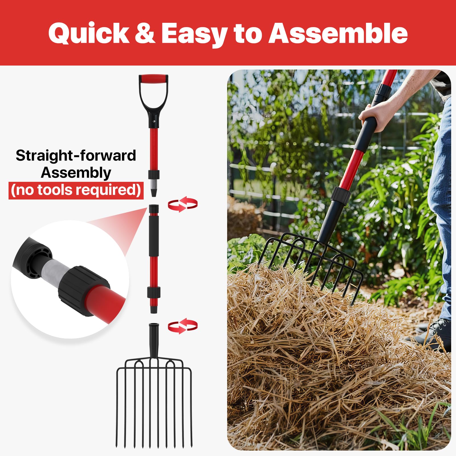 COSITA pitch fork heavy-duty outdoor use in barns and gardens.