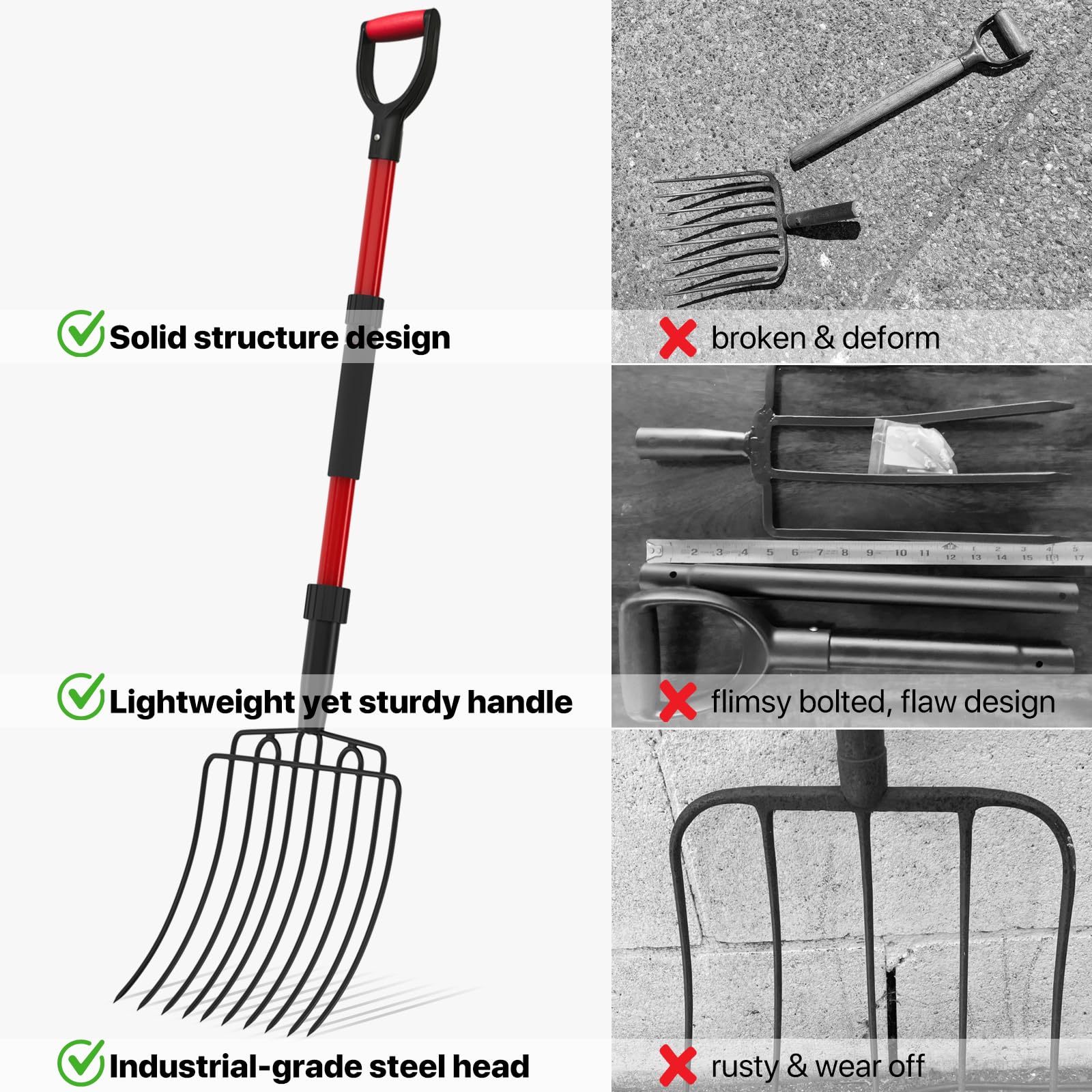 COSITA pitch fork quick-assembly design simplifies setup.