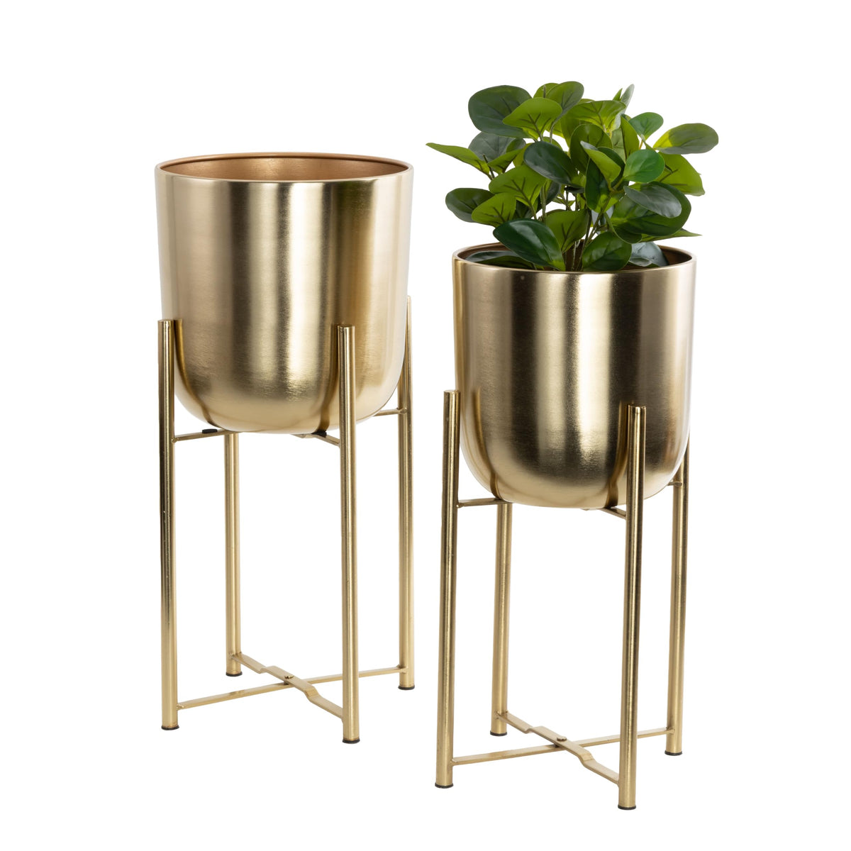CosmoLiving gold dome planter in satin finish for indoor outdoor glam spaces