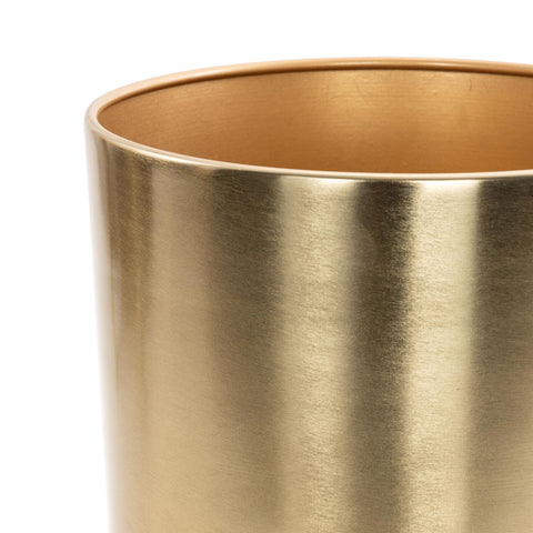 CosmoLiving gold dome planter on a patio setup for outdoor decor