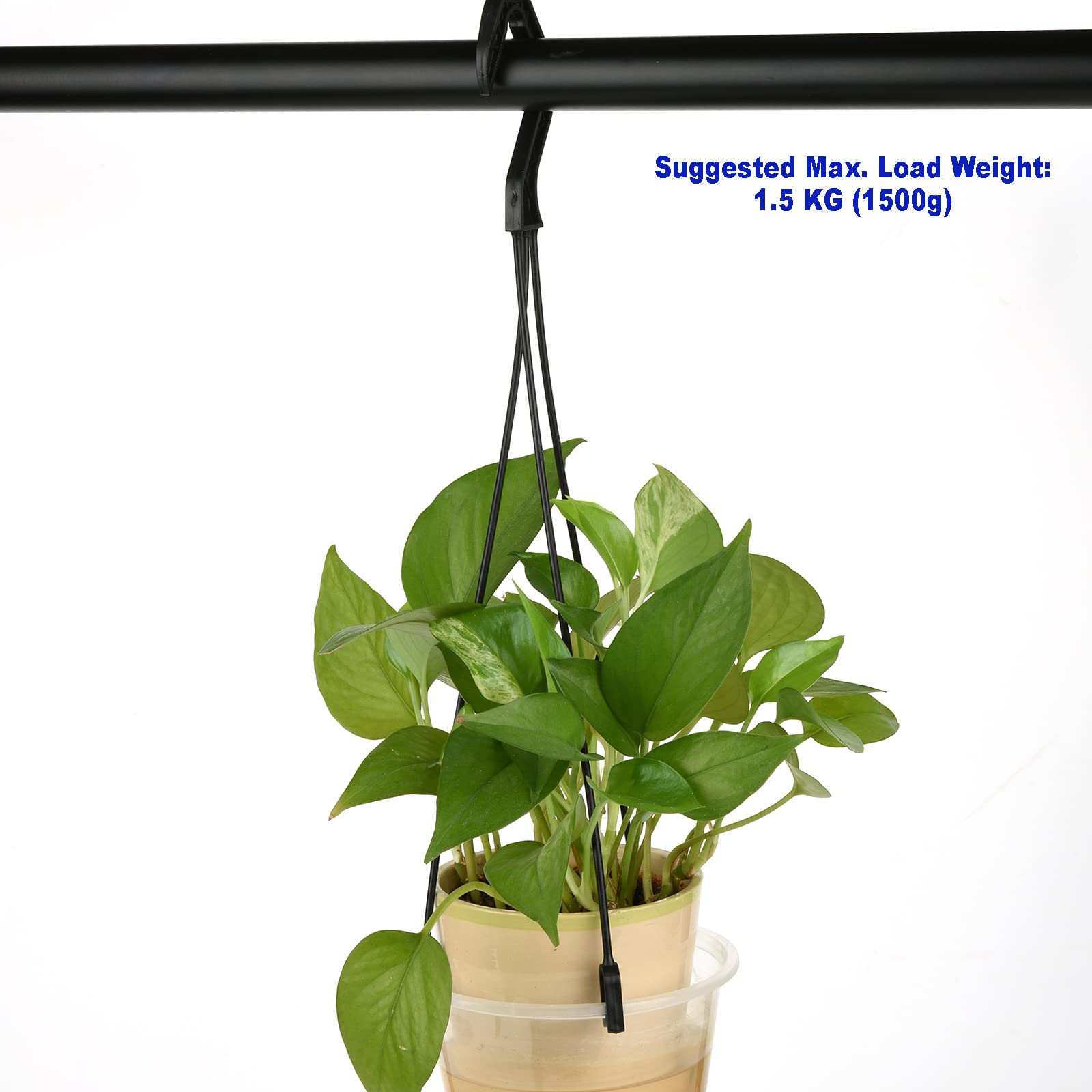 Cosmos hanging planter holder close-up shows durable plastic.