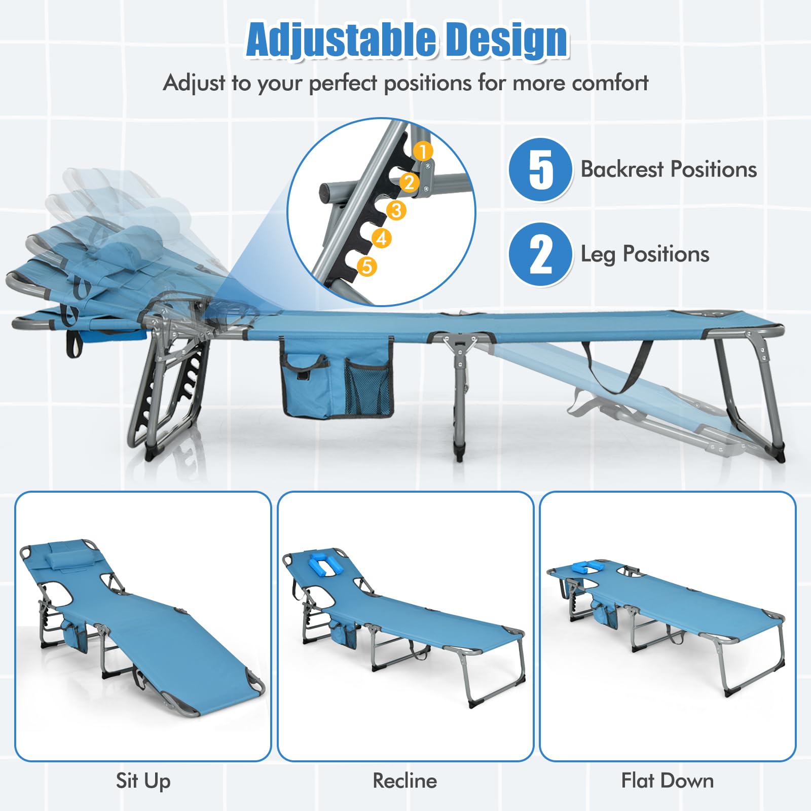 Costway chair folded compactly for easy transport