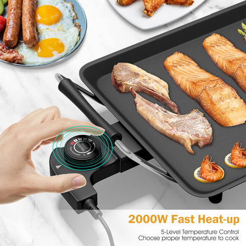 Costzon griddle 5-level thermostat settings for precise heat control
