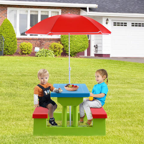 Costzon Kids Picnic Table easy assembly without tools saves setup time.