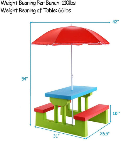 Costzon Kids Picnic Table portable design lets you move to any yard.