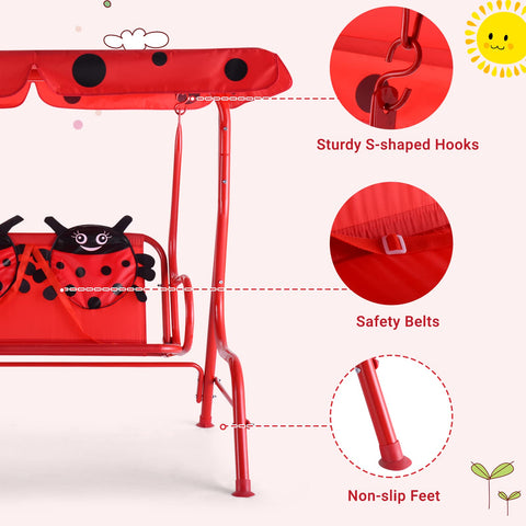 Non-slip feet stabilize the Costzon swing frame on outdoor surfaces.