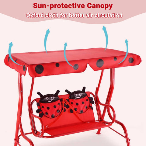 Removable canopy provides flexible shade for Costzon swing users.
