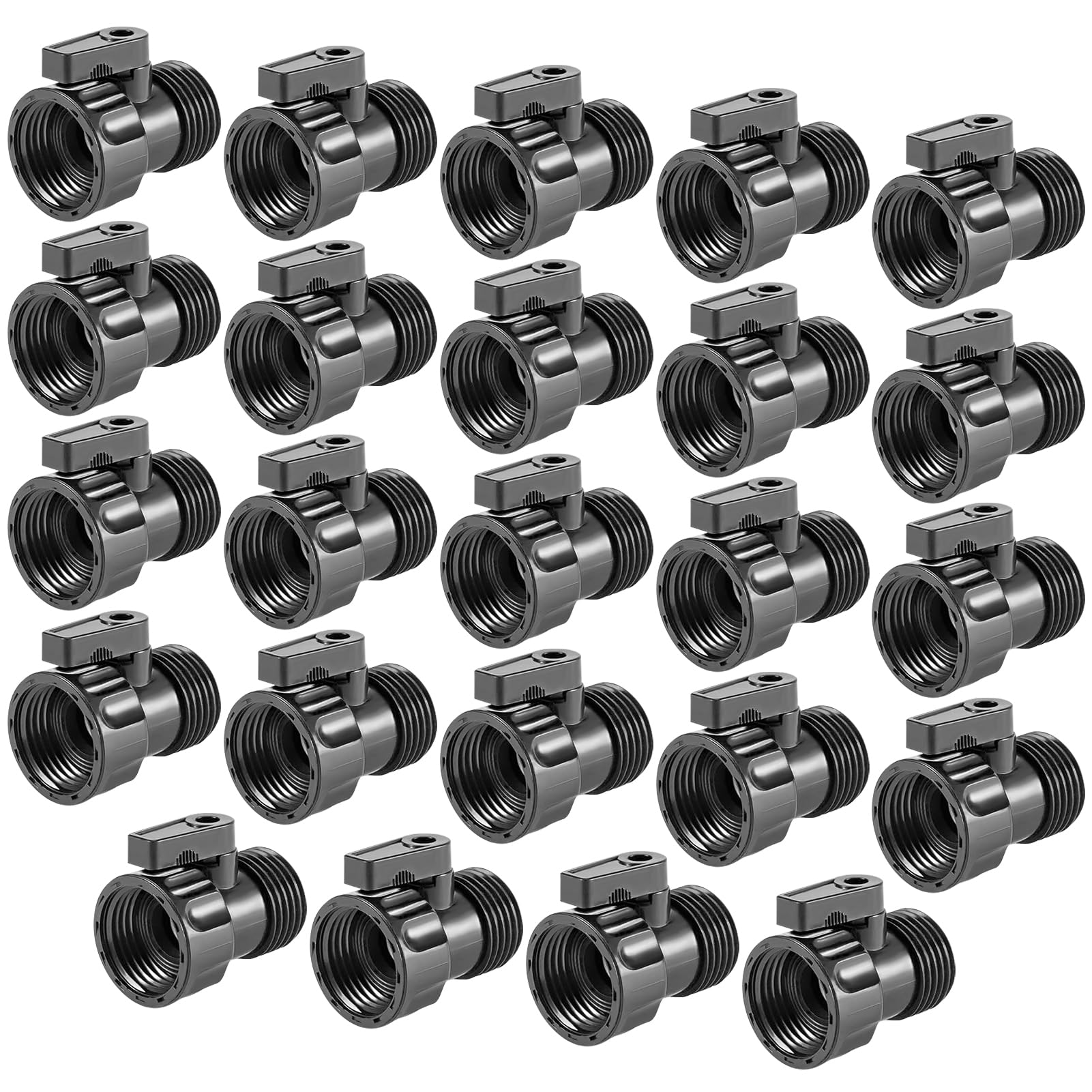 Cosweet 24-pack 3-4in garden hose valves for quick on/off water control.