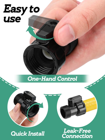 Cosweet shut-off valve in use on a hose showing quick on/off control
