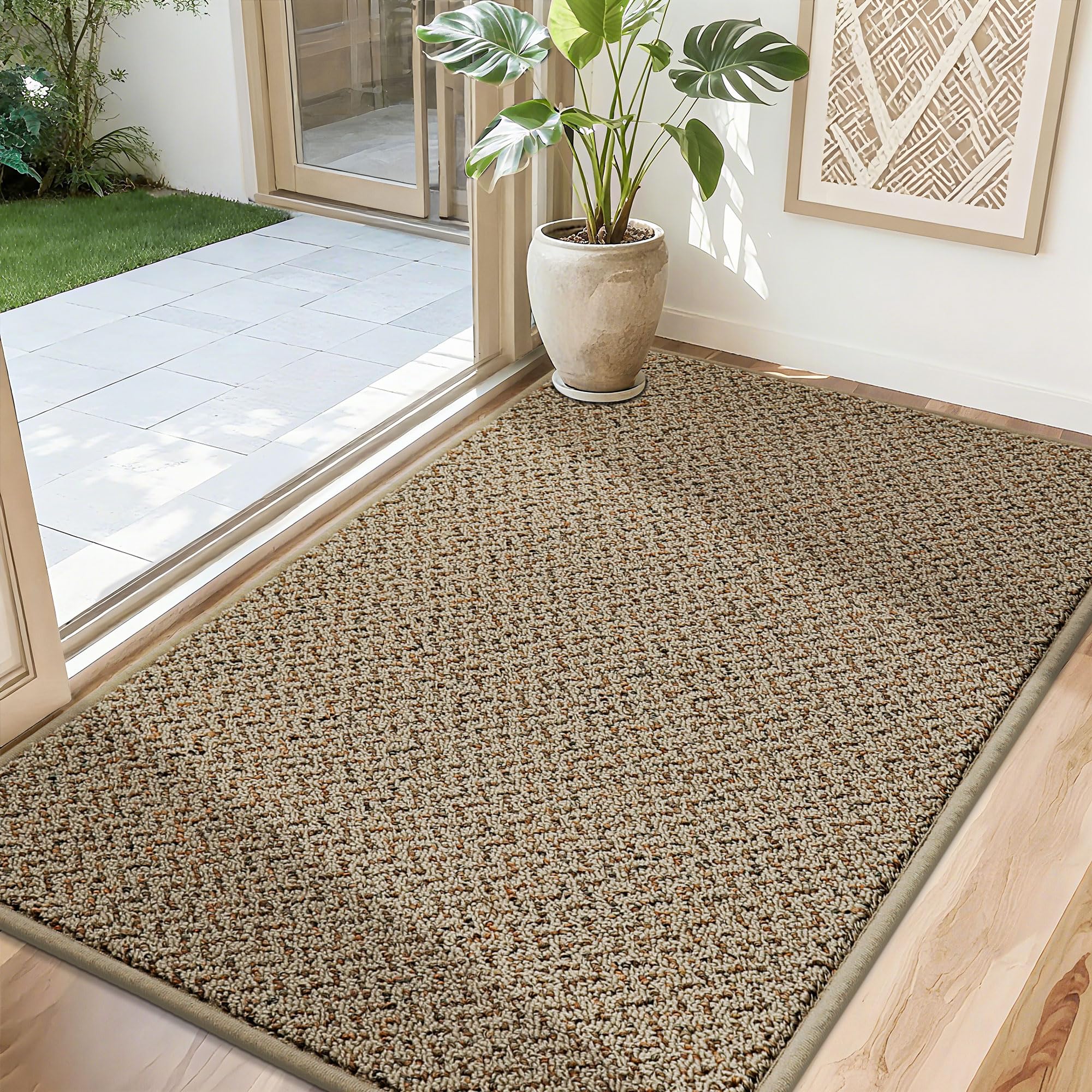 COSY HOMEER door mat with absorbent fibers traps moisture at the threshold