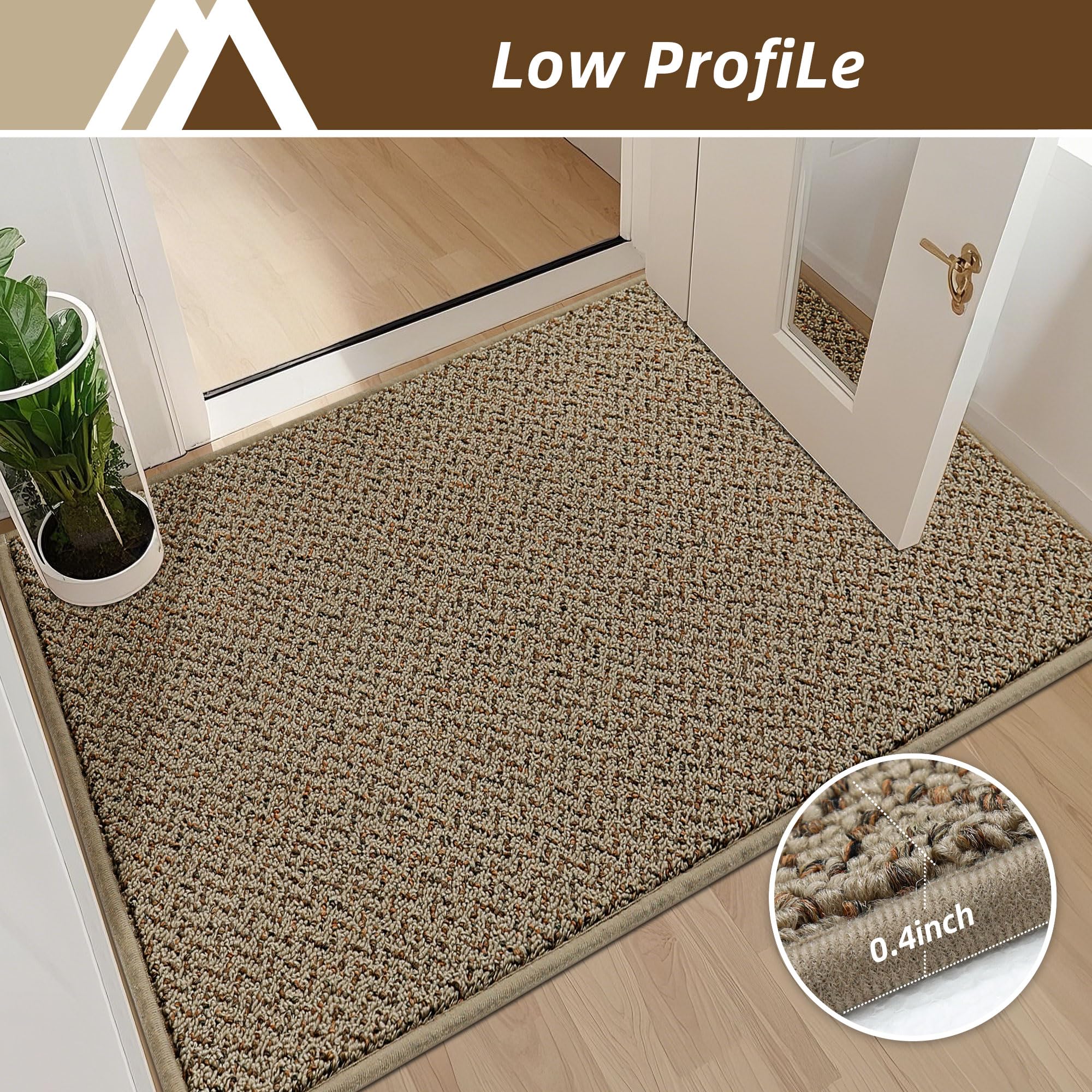 COSY HOMEER low-pile design clears doors smoothly.