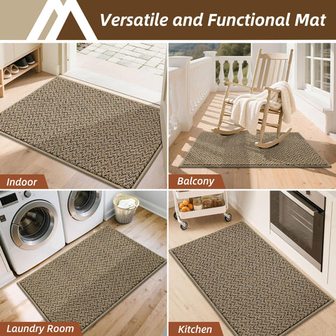 COSY HOMEER edge bound door mat shows reinforced stitching for daily use