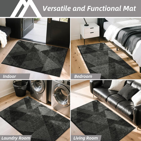 COSY HOMEER dark gray rug suits busy entryways and modern interiors