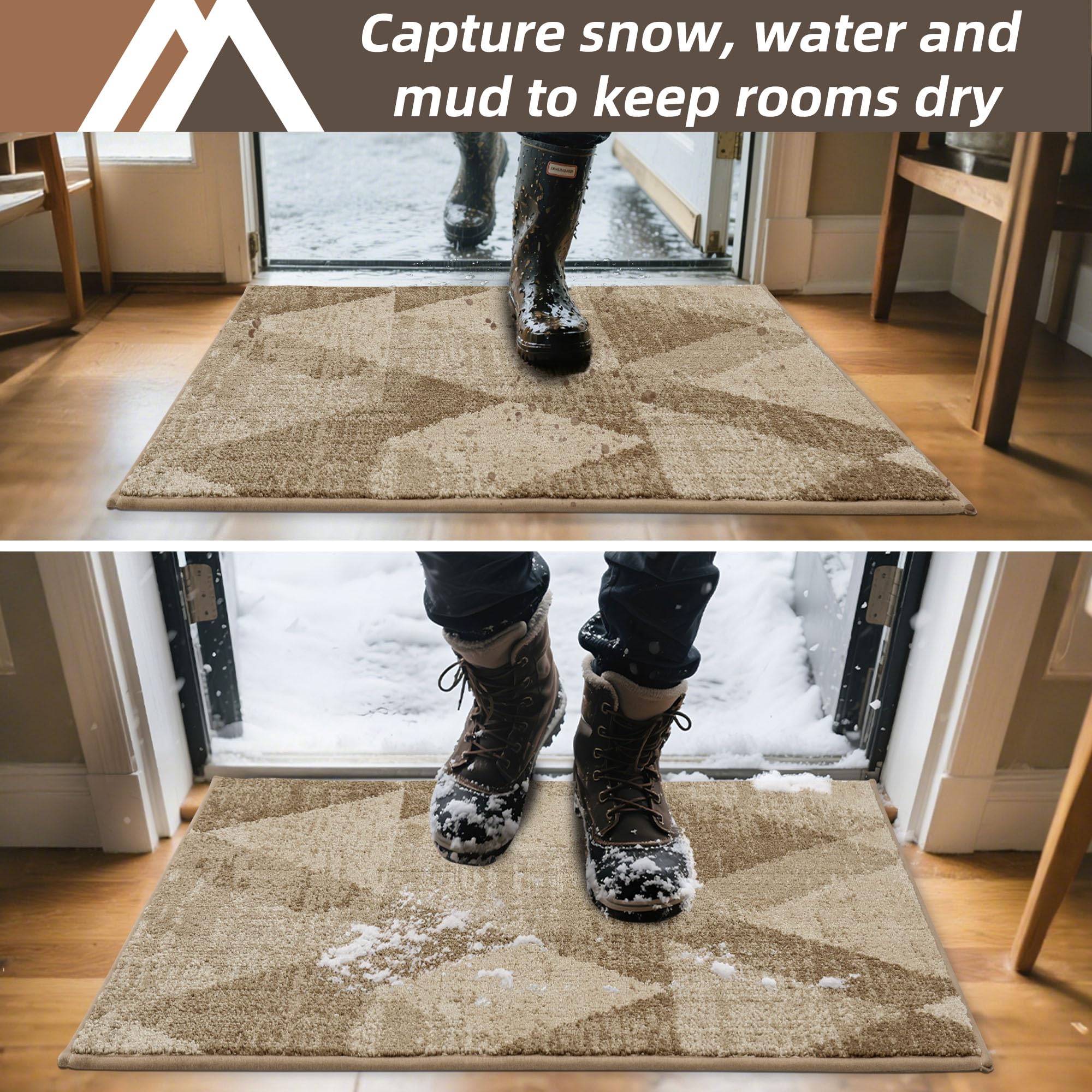 COSY HOMEER rug with non-slip backing prevents slips on smooth entry surfaces.