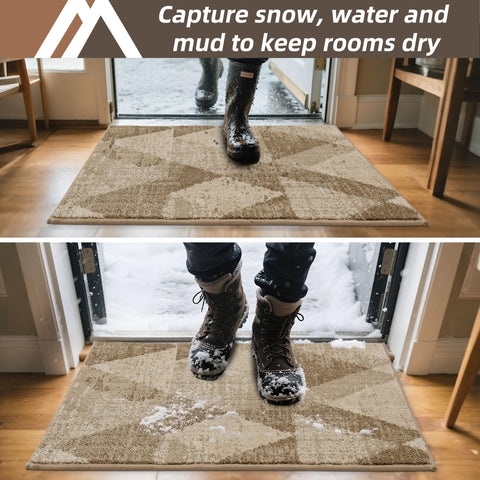 COSY HOMEER rug with non-slip backing prevents slips on smooth entry surfaces.