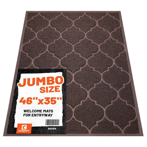 Cosyearn door mat 46x35 brown for front doors, ideal for indoor and outdoor use.